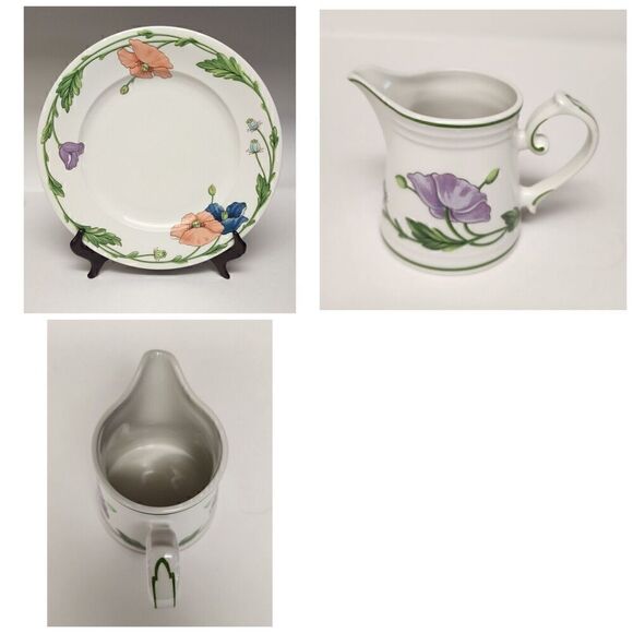 VILLEROY & BOCH Amapola Dinnerware Servingware Teacups Saucers Platter 28 PCS - Picture 5 of 11